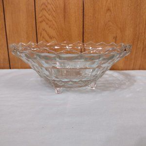 Large Vintage by Indiana Glass Fruit / Candy Bowl Diamond Pattern Footed Bowl